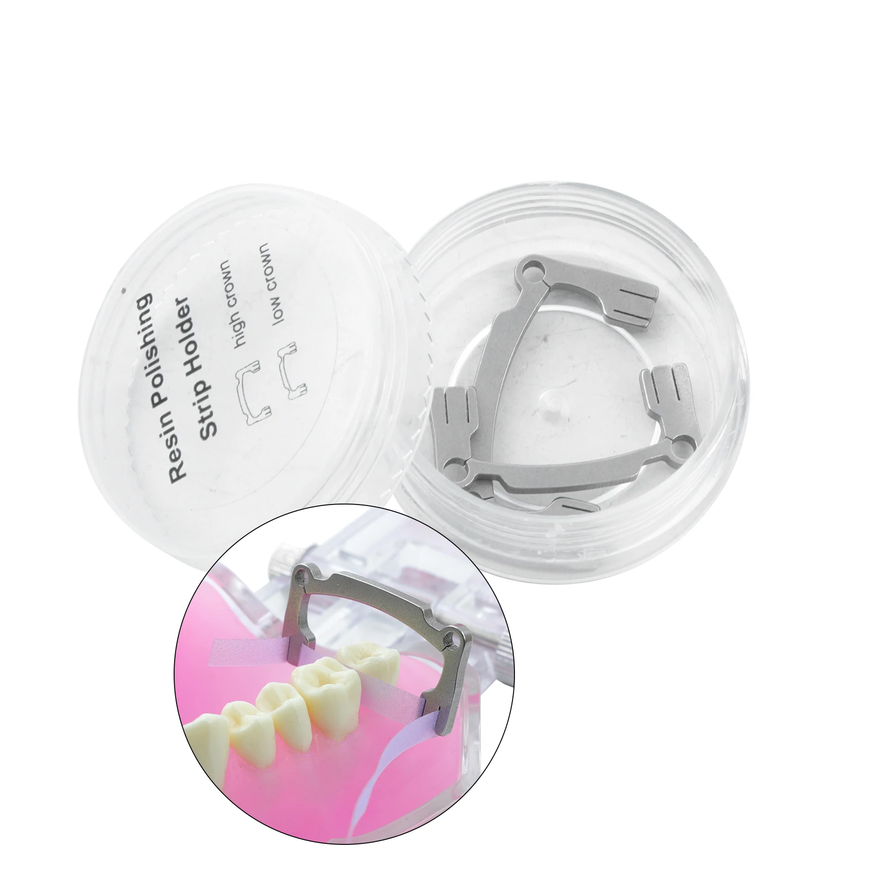 WellCK Polishing Bar Holder Low Crown+High Crown Dentist Polishing Assistant Tools  For Resin Teeth Grinding Sanding Shaping