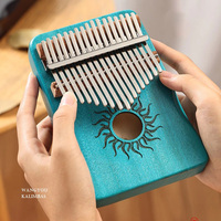 Hluru Kalimba 21 Keys Full Wood Maple 17 Keys Kalimba with Sound Hole Mbira For Beginner Musical Instrument