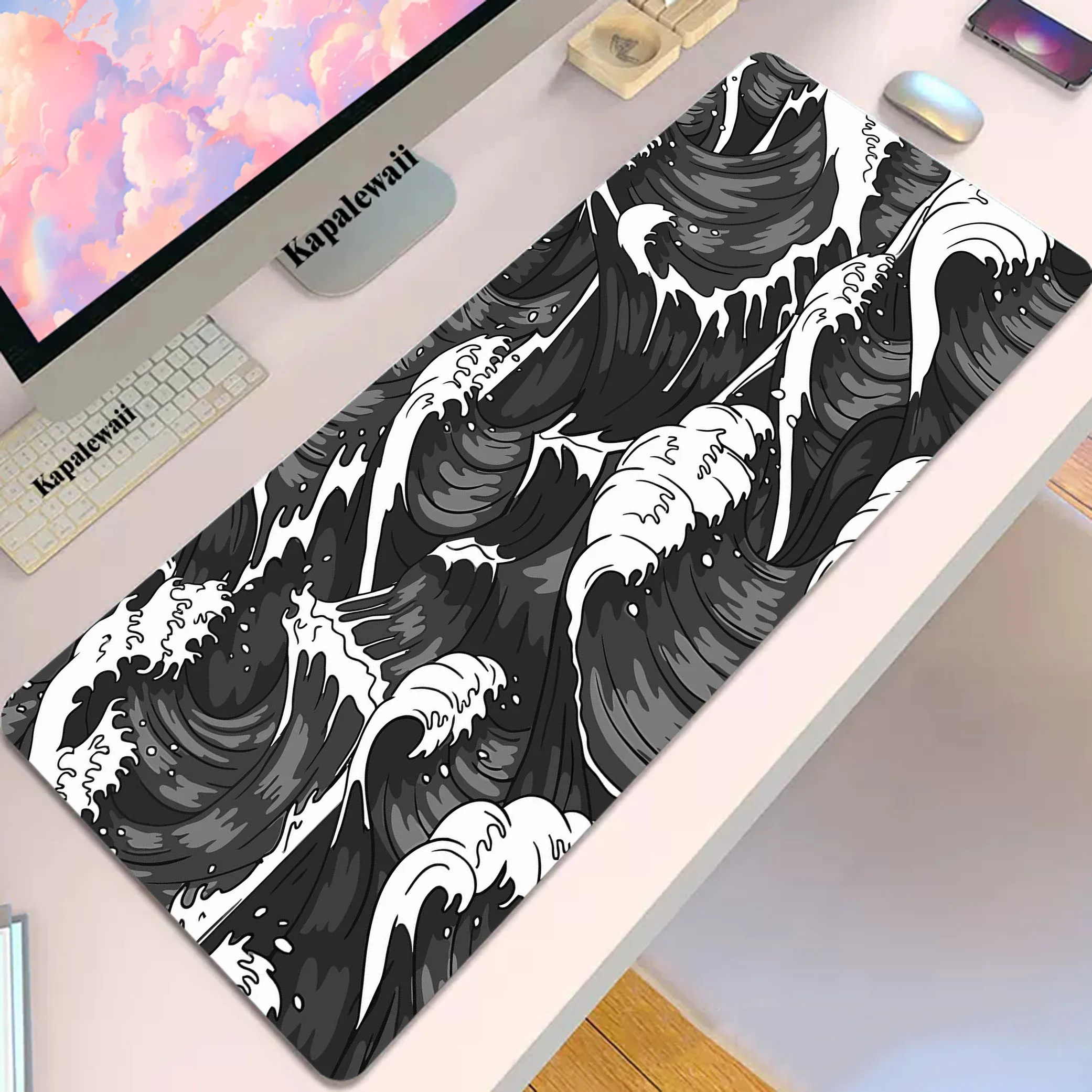 Great Wave Off Mousepad Gamer Mouse Pad Soft Gaming Desk Mat Alfombrillas De Ratón Locking Edge Mouse Mat Keyboard Pads 90x40cm