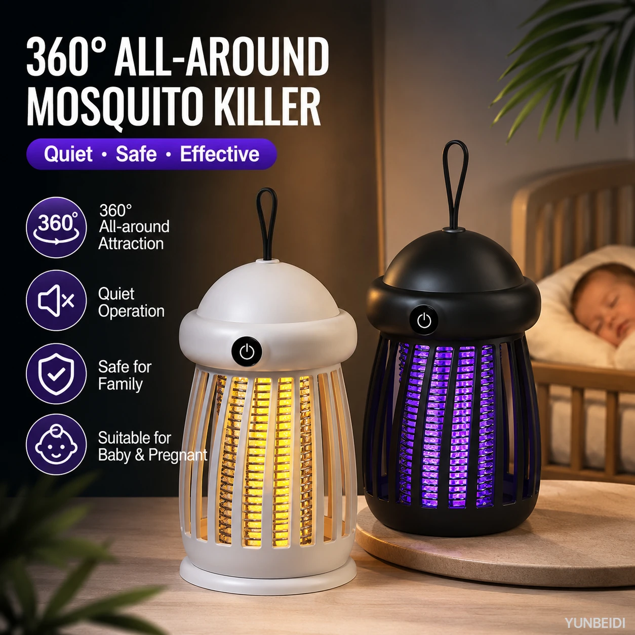2-in-1 Mosquito Killer UV Lamp Mosquito Killer Night Light USB Charging Electric Mosquito Killer Outdoor Mosquito Killer Lamp image 3