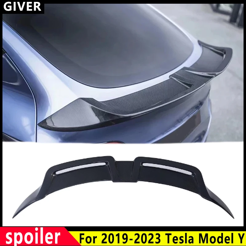 For 2019-2023 Tesla Model Y Carbon fiber Rear Spoiler Trunk Lip  Wing Spoiler Car Styling Rear Trunk Spoiler Accessories