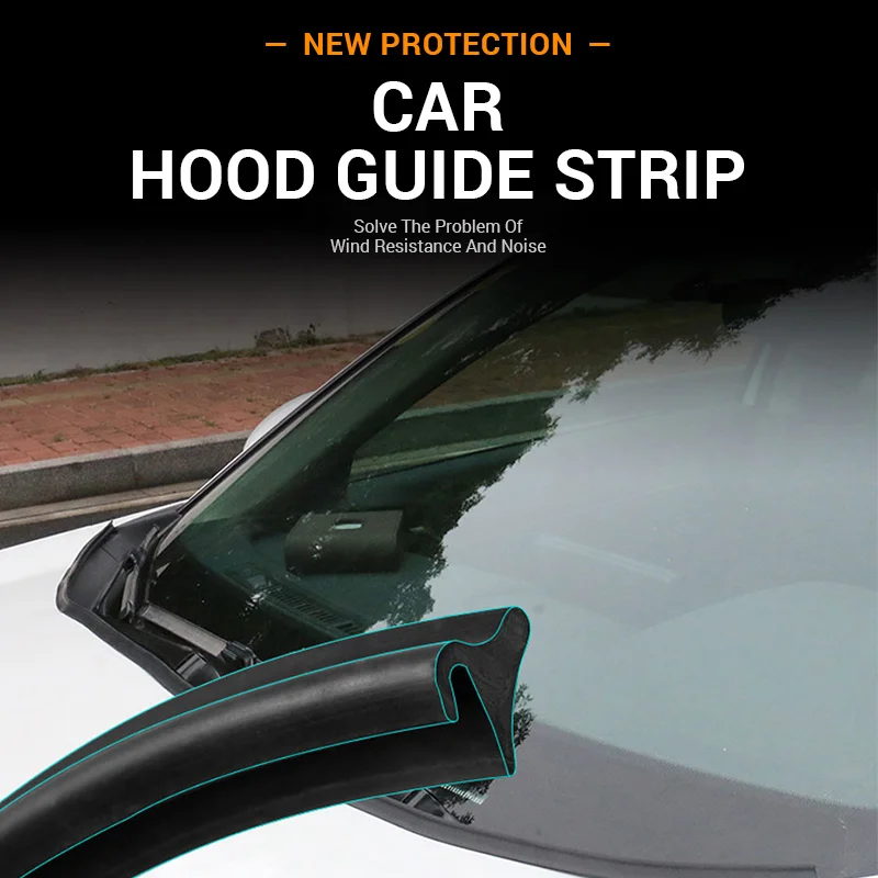 179.98 cm Universal Car Hood Windshield Rubber Guide Strip, Designed to Reduce Wind Noise. Equipped with a Windproof