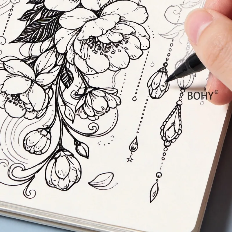 1 Adult Decompression and Healing Line Drawing and Coloring Album Include Flower Vines and Other Line Drawing Patterns 24 Pages