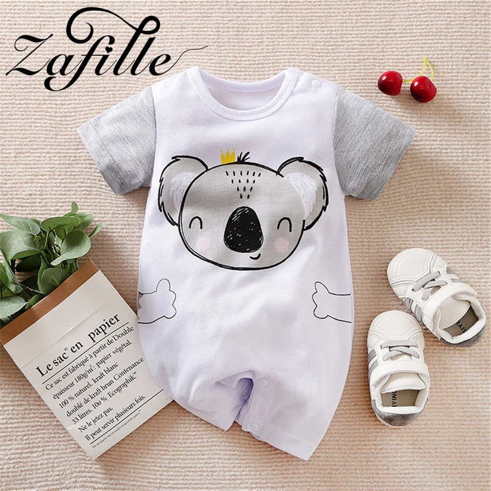 ZAFILLE Newborn Jumpsuit 0-18M Boys Baby Romper Cartoon Koala Overalls For Kids Summer Infant Sleepwear Girls Children Clothing