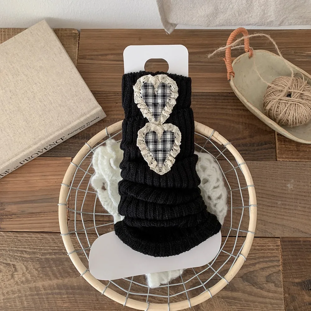 

Новые детские гетры с сердечком, однотонные утолщенные длинные носки в стиле Лолиты, вязаные теплые зимние носки до середины икры