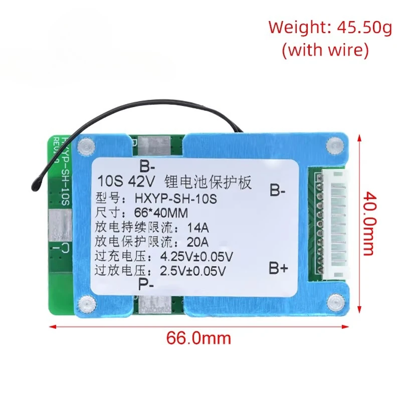 10S BNS built-in temperature controlled polymer battery cell 15A 42V lithium battery protection board with balanced power module
