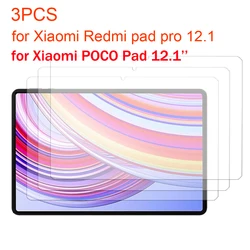 3PCS Glass film for Xiaomi POCO PAD 5G / Redmi Pad Pro 12.1 2024 12.1'' tablet tempered glass protective screen protector