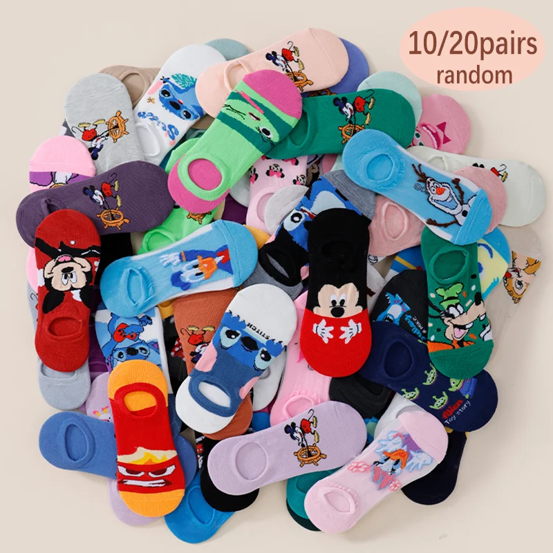 10/20 Double Spring and Summer Unisex Fashionable Cartoon Pattern Versatile Soft And Comfortable Casual Boat Socks
