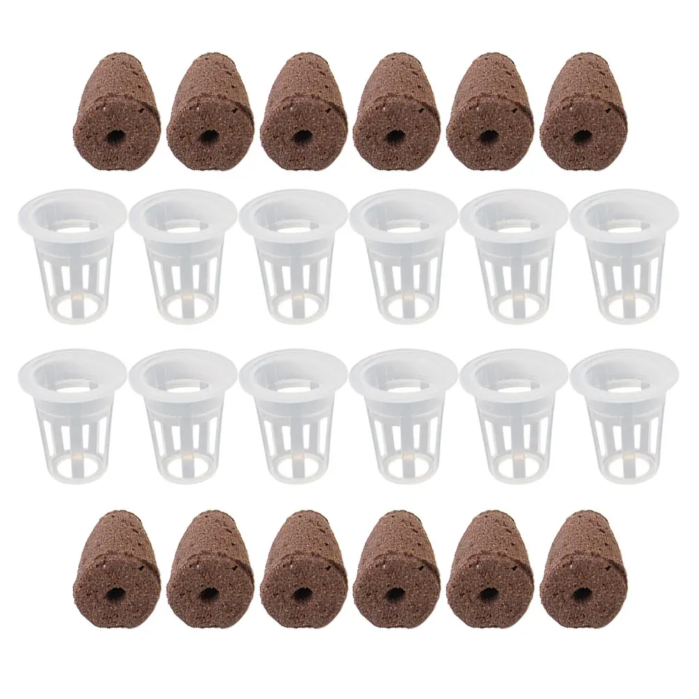 

12 Sets Seedling Blocks Planting Baskets Black Cotton Soilless Practical Hydroponics Perfect Starting Suitable