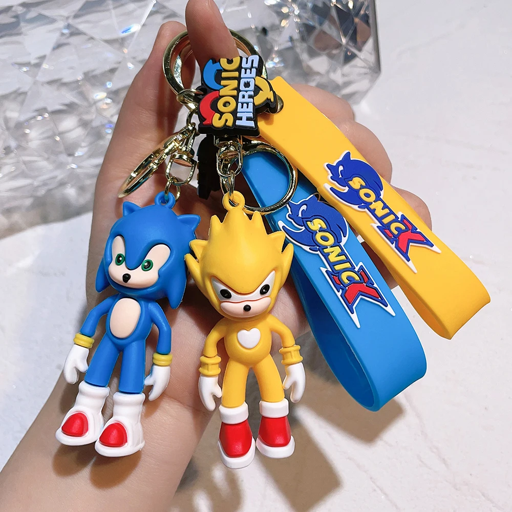 Cartoon Super NIc Cute Variable Speed Sonic Keychain Car Keychain Couple Bag Pendant Decoration Small Gift