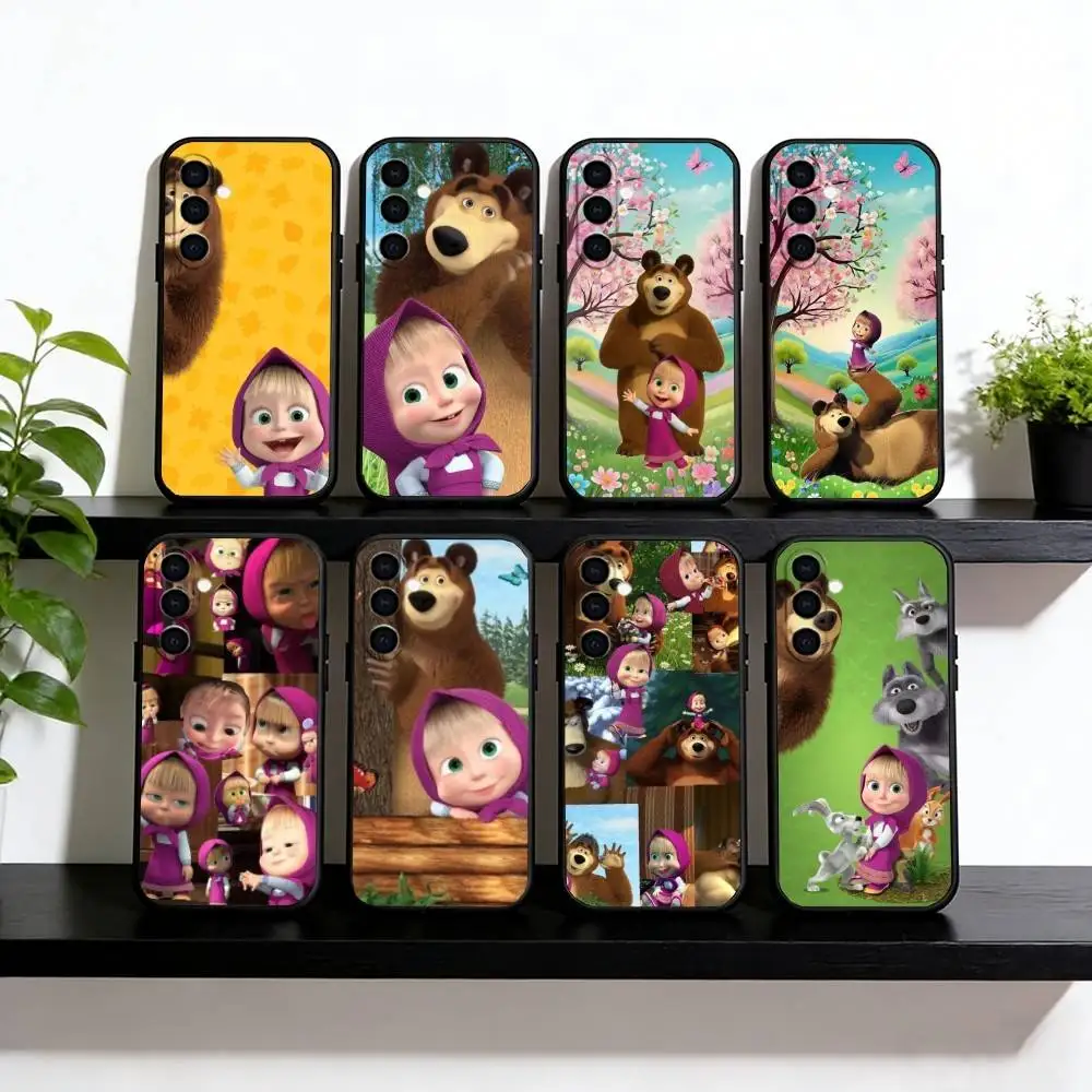 Masha the bear  Phone Case For Samsung Galaxy A73,A72,A71,A70,A53,A52,A51,Others Soft Black Cover