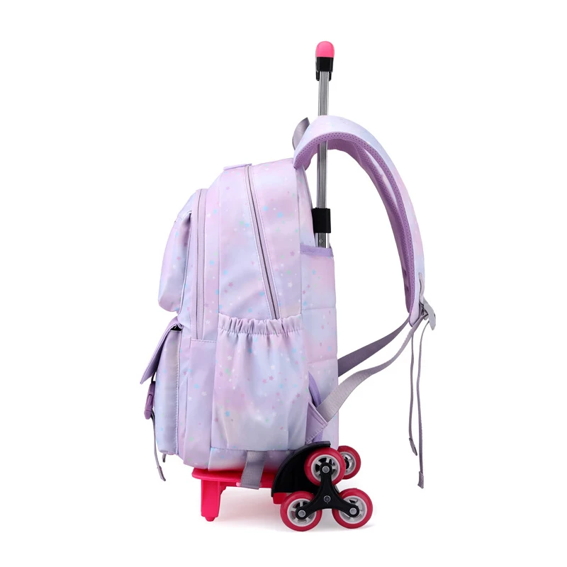 Mochila de rodas com rodas para crianças, Mochila escolar para meninas, Sacos de rolamento para estudantes, Carrinho infantil