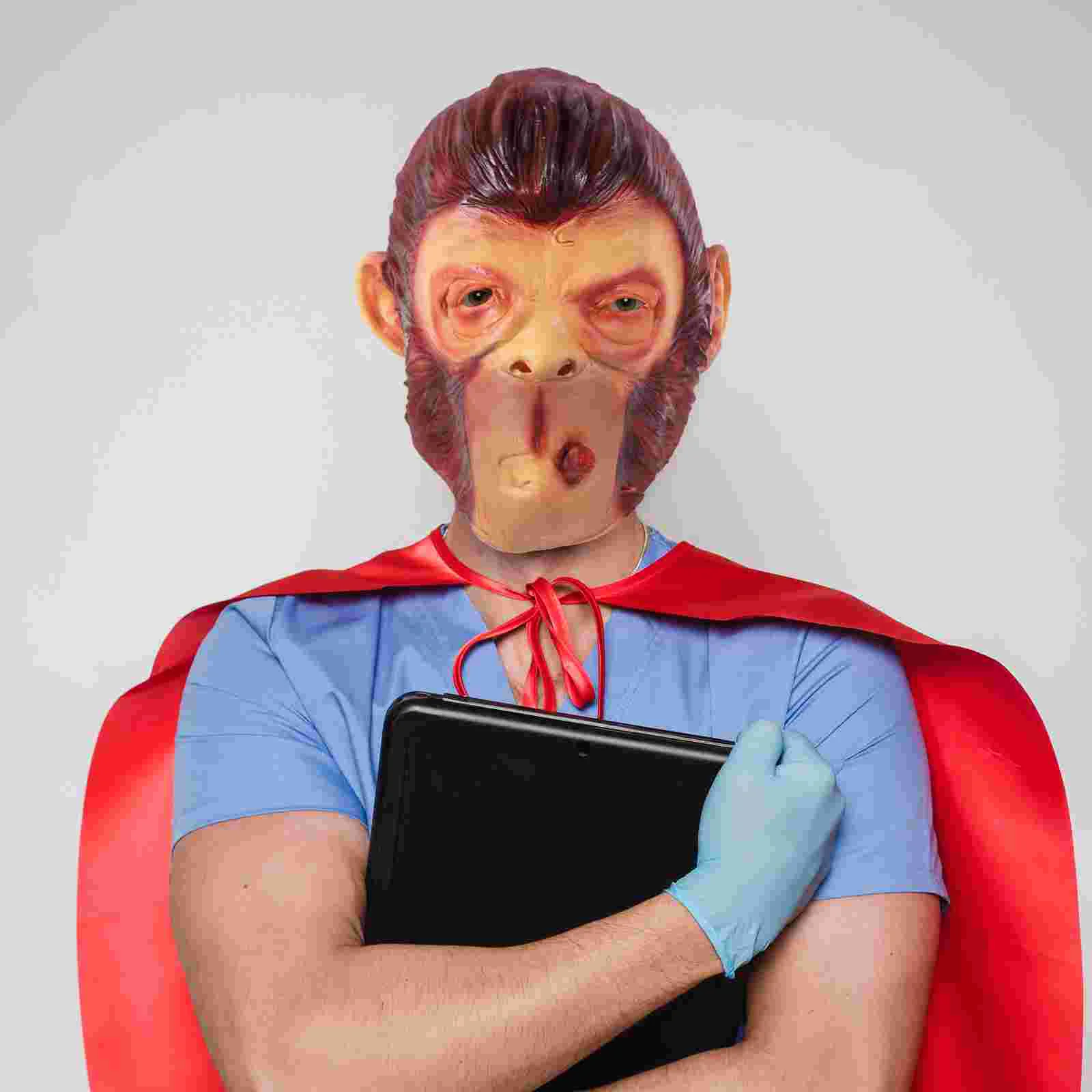 Horrible Animal Mask Halloween Head Cover Monkey Funny Headgear Masquerade Party Prop Prom