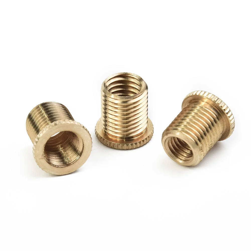 ​3pcs Car Gear Shift Knob Thread Adapter Nut Gold Aluminum Alloy Insert Kit M10x1.25 & M10x1.5 & M8x1.25 Brand New Accessories