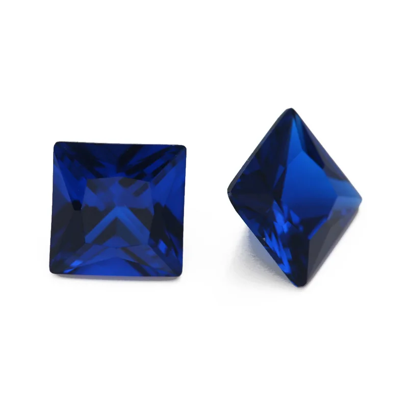 Fashiong Syntheti Spinel Gems Loose CZ blue Square  Stone for Jewelry Accessories