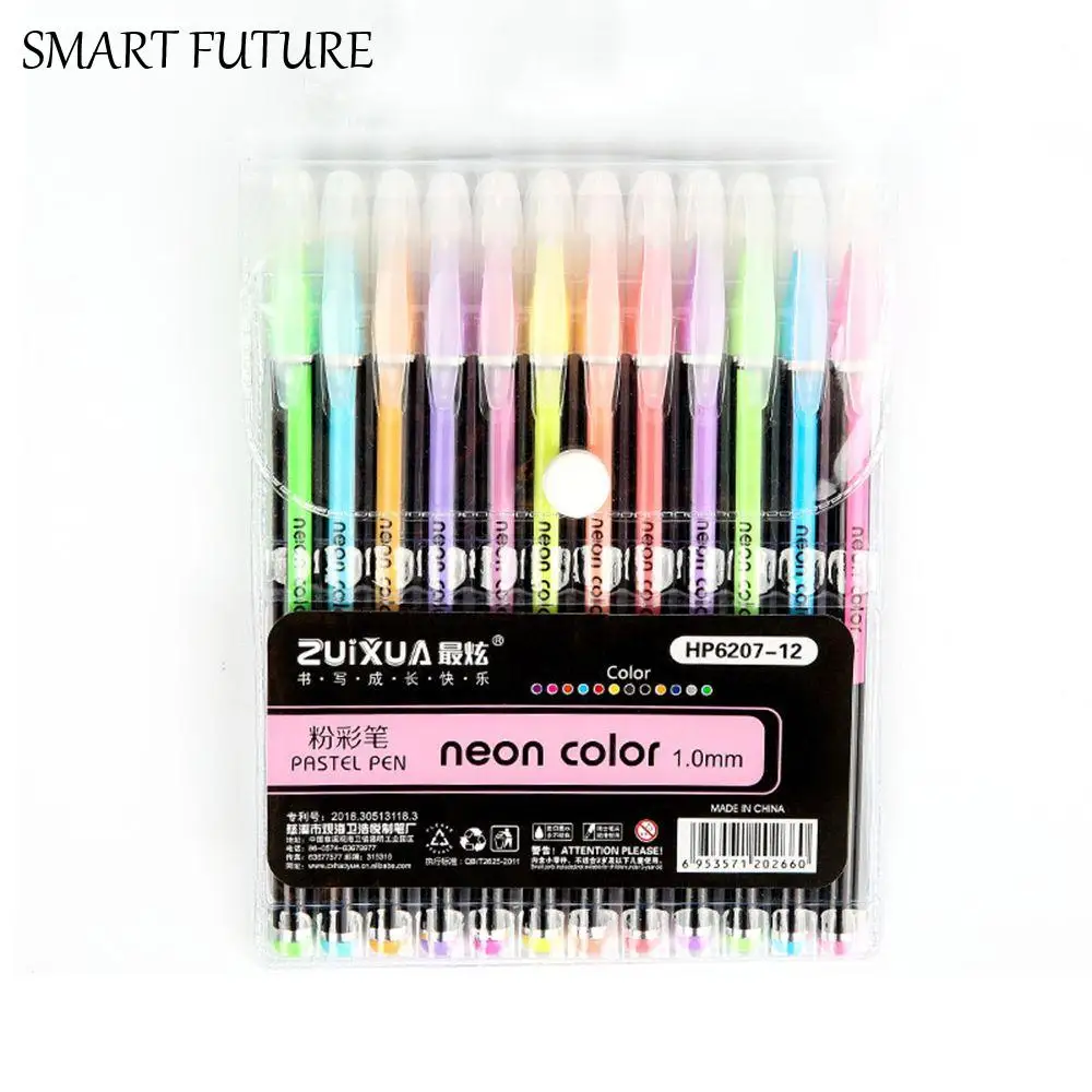 

Flash Highlighter Office School Stationery Supplies Colored Signing Pen Fine Tip Markers Drawing Color Pen Glitter Gel Pens Set