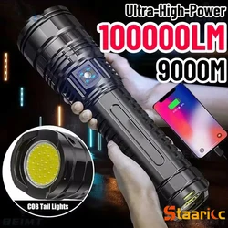 Powerful LED Flashlight Rechargeable USB Built-in Lithium Battery Waterproof Zoom Fishing Hunting Camping Tactical Flashlight
