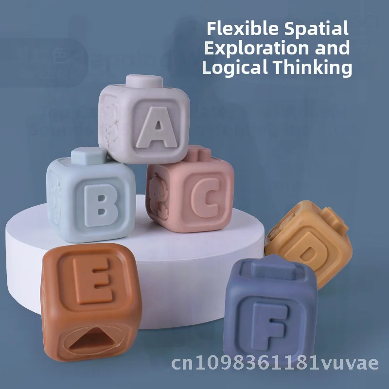 Weiche Bausteine für Kleinkinder, Koala, Spielzeug, kognitive Entwicklung, Gummi-Relief, quadratisches Puzzle, Musik, interaktiv, stapelbar, für Kinder im Alter von 0–3 Jahren