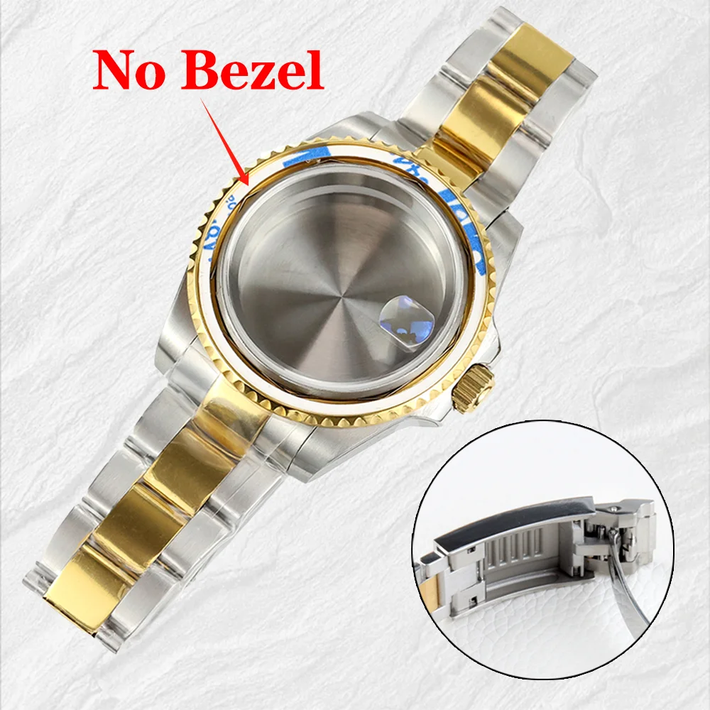 

Stainless Steel 40mm NH35 No Bezel Watch Case Fit NH34 NH35 NH36 NH38 Movement 28.5mm Dial Jubilee/Oyster Bracelet Watch Parts