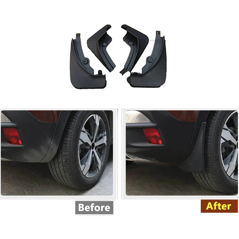 Car Mud Flaps Mudguards Splash Guards Fender Accessories For Peugeot 3008 GT 2017 2018 2019 2020 2021 2022 2023