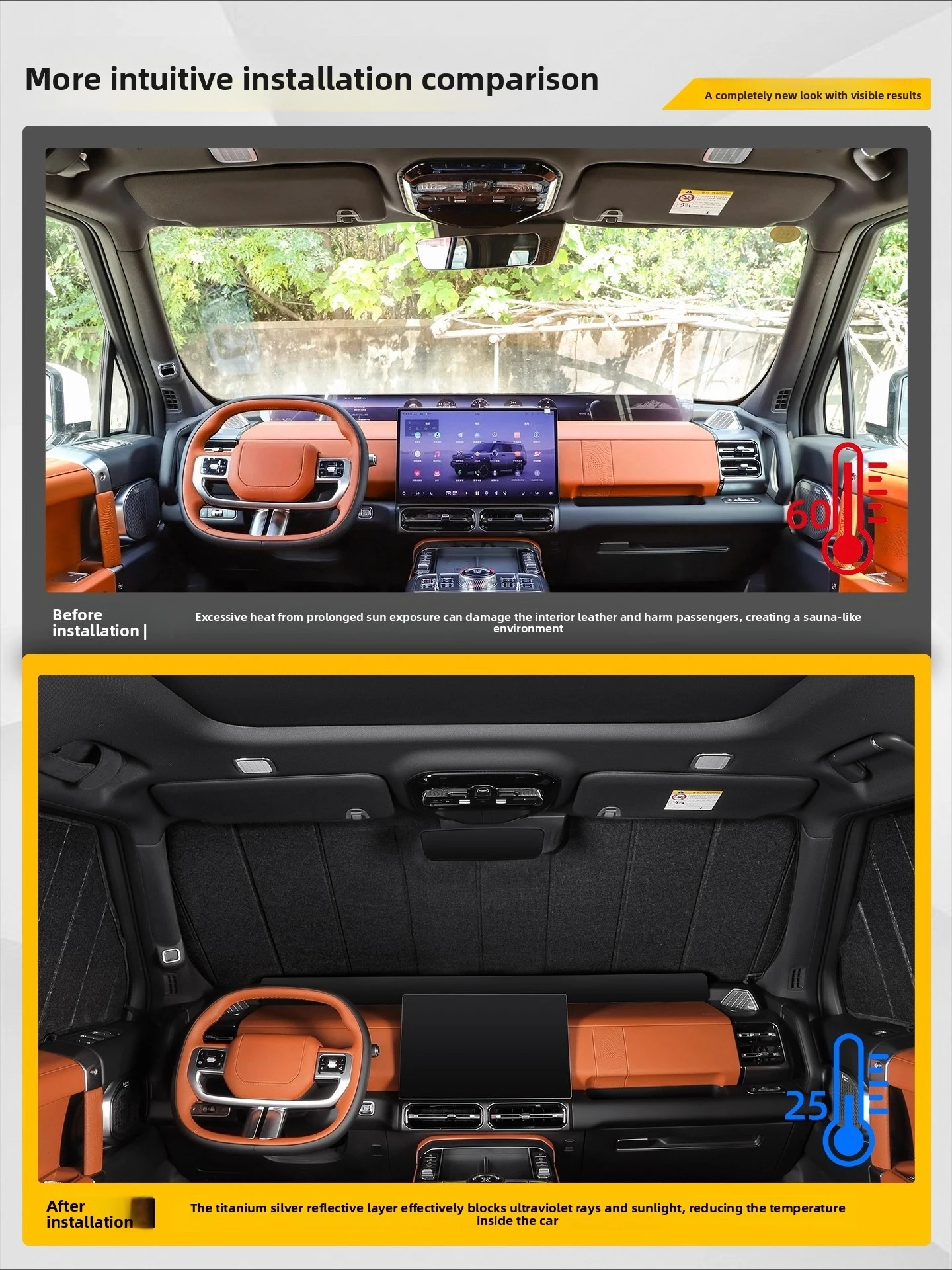 

Car Front Privacy Sunshade For Jetour G700 Foldable Sun Protection Insulation Privacy Sunshade Curtain Car Interior Accessories