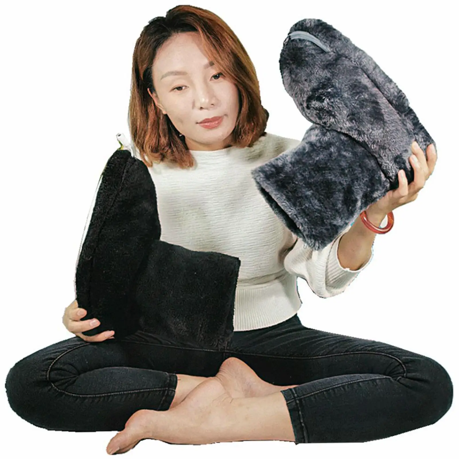 USB Heated Shoes Washable Comfortable Plush for Woman Man Office Slipper