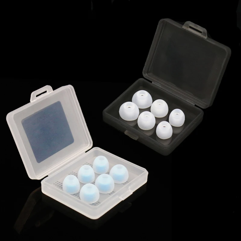 Eartips Plastic Box Earplugs Packing Box Earphone Tips Memory Foam Case Earphone Accessories Organizer Box Storage Bag