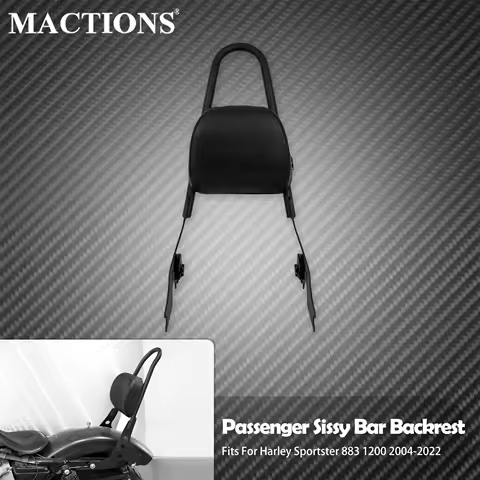 Motorcycle Detachable Sissy Bar Passenger Backrest Black For Harley Sportster XL 883 1200 72 48 Iron Roadster Custom 2004-2023