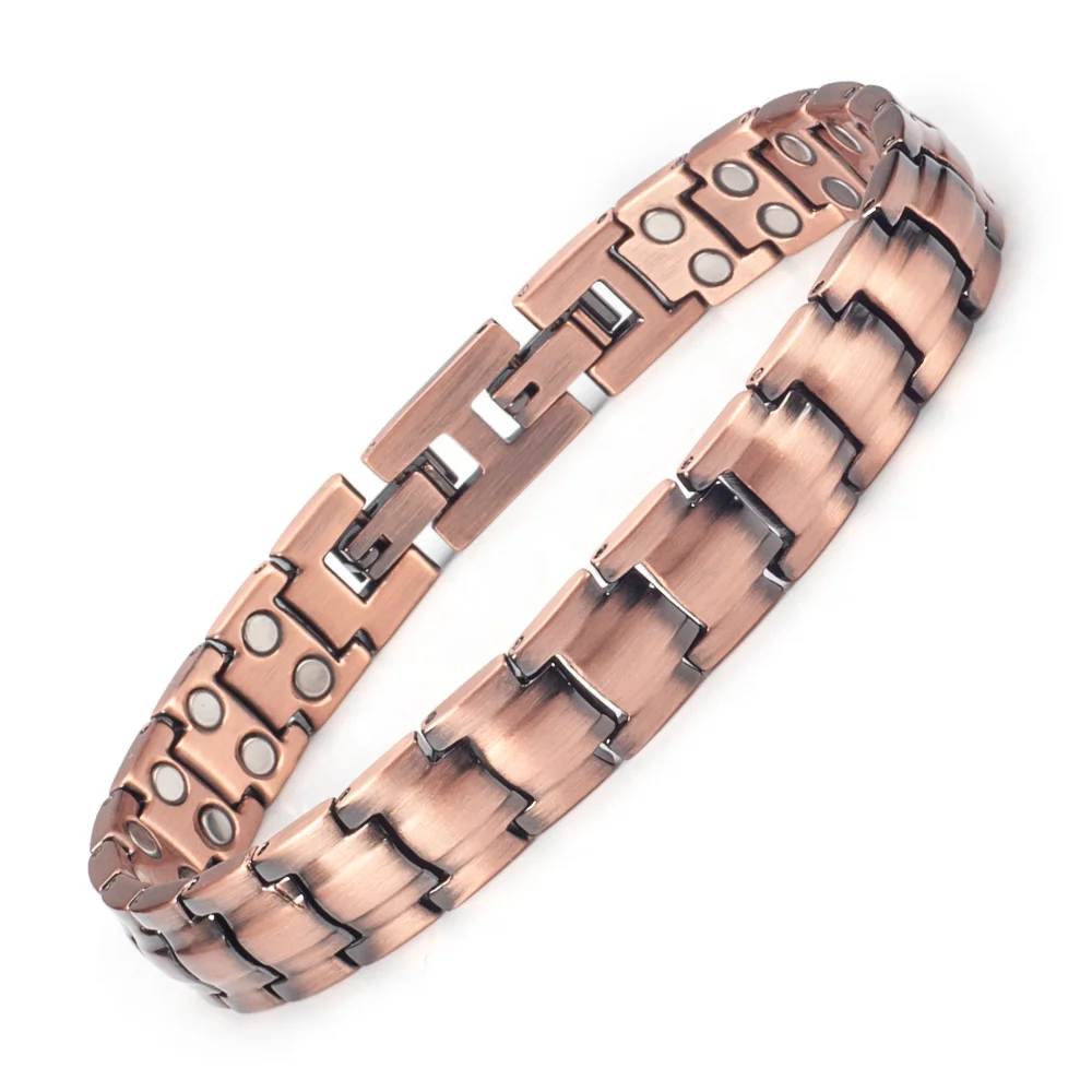 Wollet Pure Copper Bracelets for Women leaf Design Copper Bracelets with 3500 Gauss Magnets Jewelry Gift for Mom