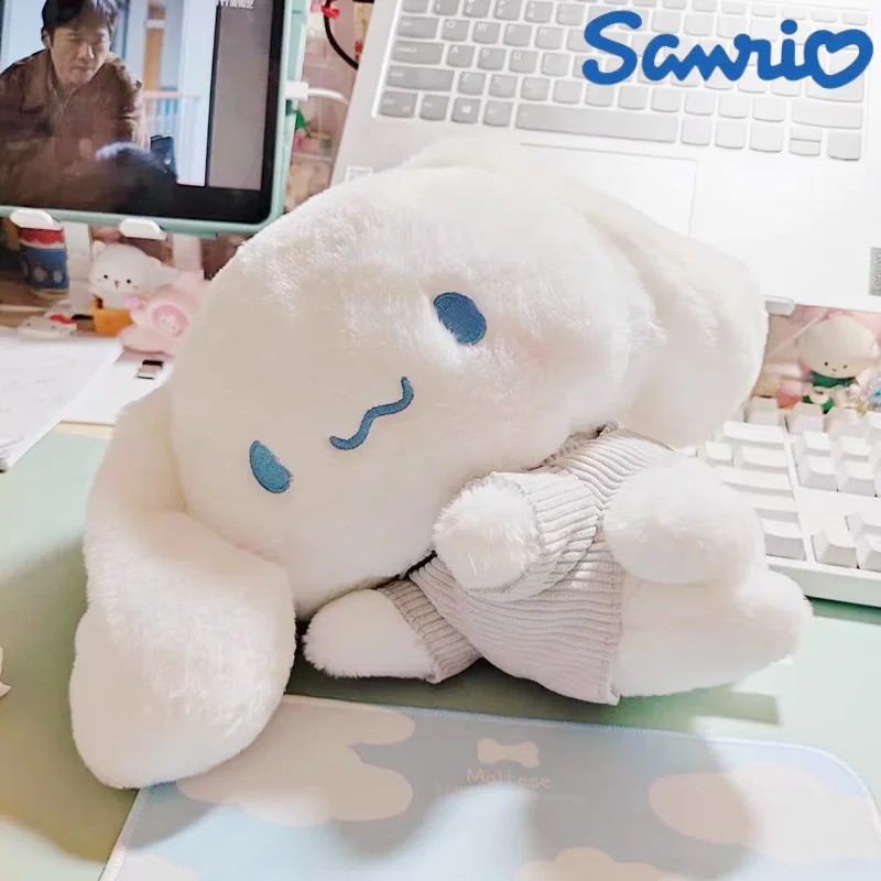 

New 25cm Sanrios Anime Plush Toy Sleeping Series Kawaii Pochacco Kuromi Cinnamoroll My Melody Soft Stuffed Doll Toy Girls Gift