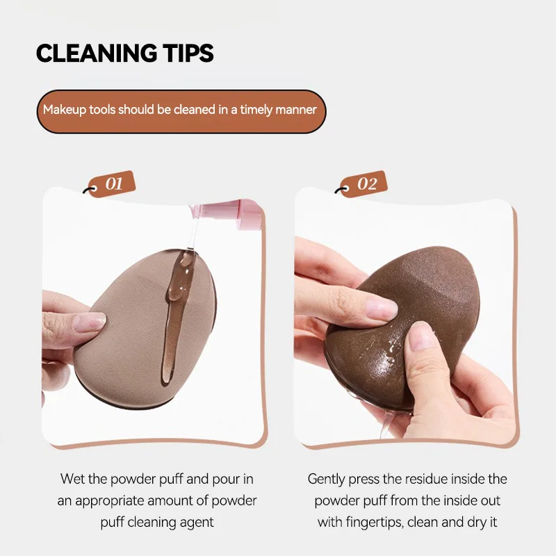 GECOMO Iced Americano Duo Star Powder Puff Set — Dual-Use (Dry & Wet), Ultra-Soft and Skin-Friendly, Ideal for Flawless Applicat