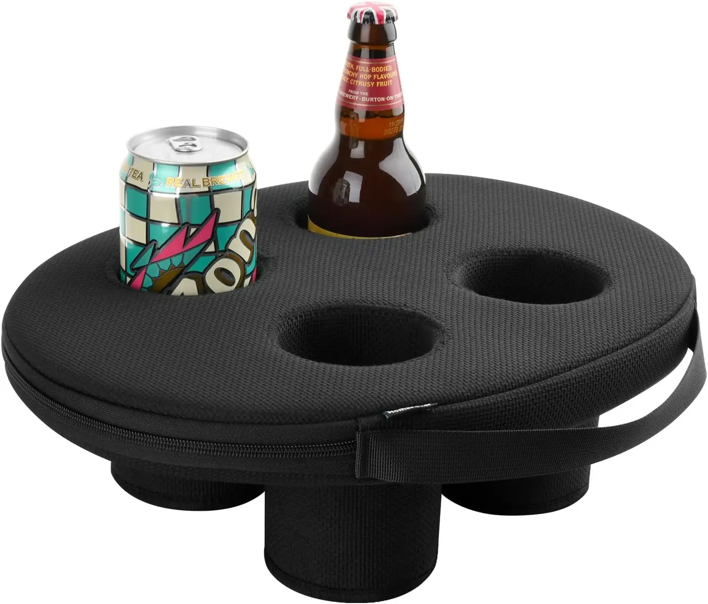 

4 Cup Floating Drink Holder for Pool, Fits 12-30oz Tumblers, Black