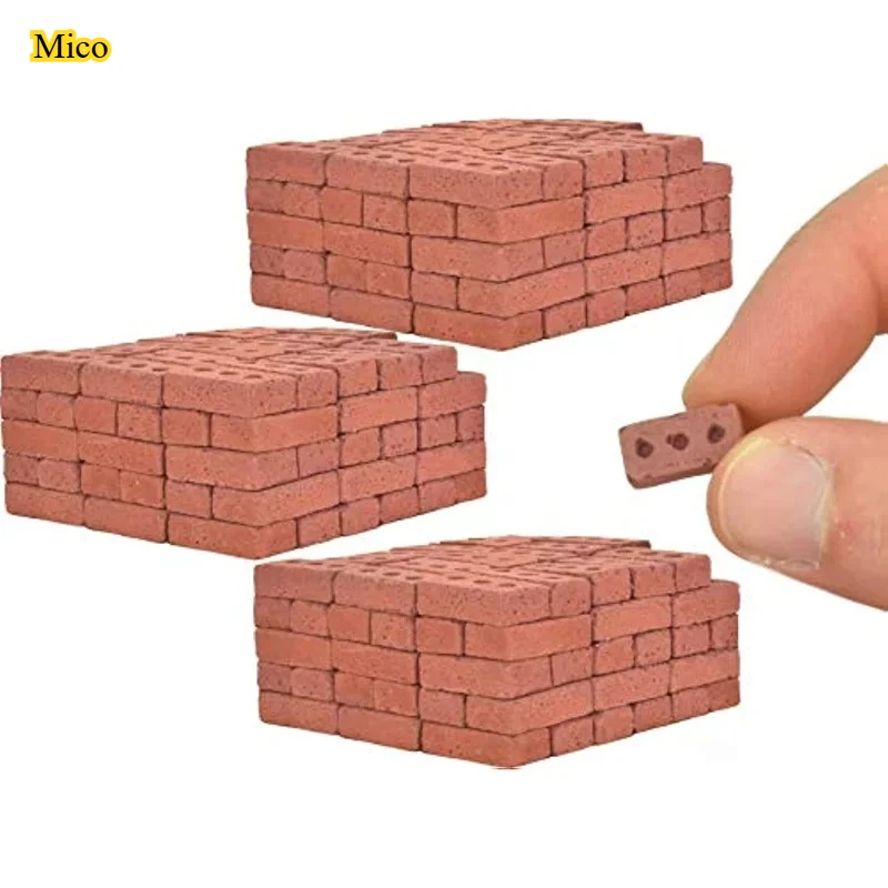 

Micro Mini Bricks 1:16 Scale, DIY Landscape Craft Accessories, Faux Bricks Decor for Home Desktop & Fairy Garden Scenery