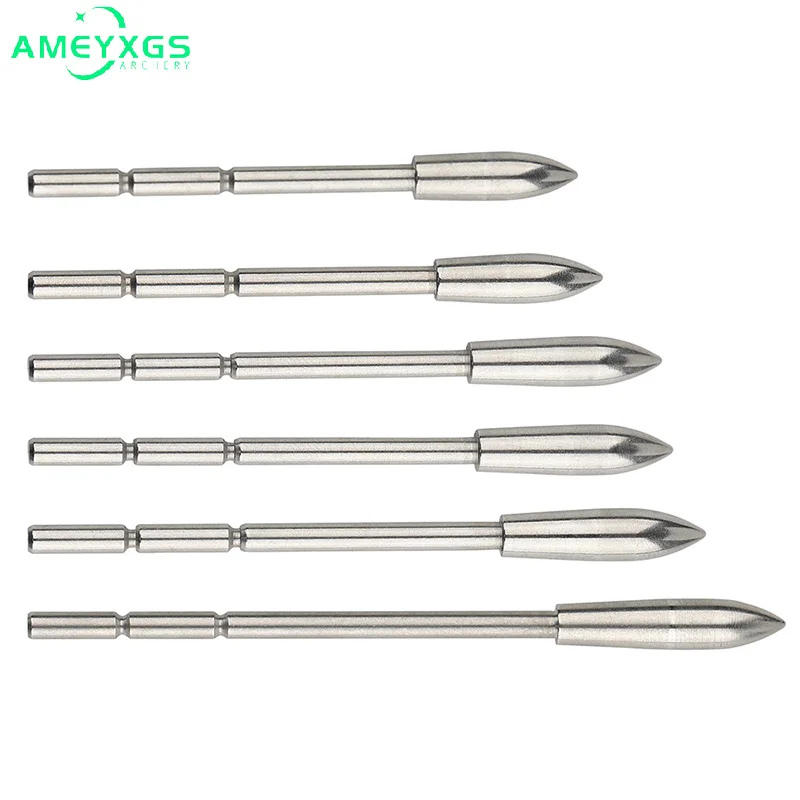 

Archery Arrowhead 12pcs Steel Stainless ID 3.2mm OD 4.6/4.8/5.0mm FIt DIY Insert Broadhead for Hunting Shooting Accessories