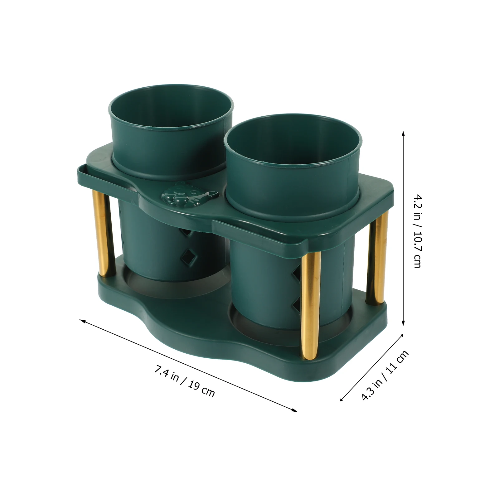 

2pcs Stainless Steel Double-Grid Chopstick Holder Utensil Organizer Kitchen Cutlery Storage Rack With Drain Holes