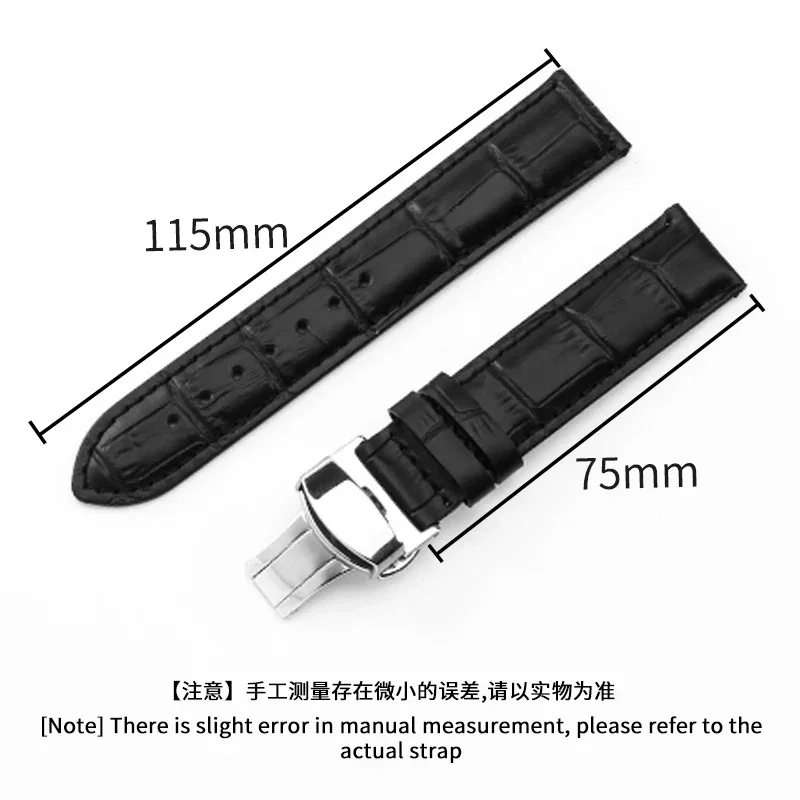 For Tissot Watchband1853 Original Replace Genuine Leather Cowhide Watch Strap T41 Le Locle Duruer Junya Men Butterfly Buckle