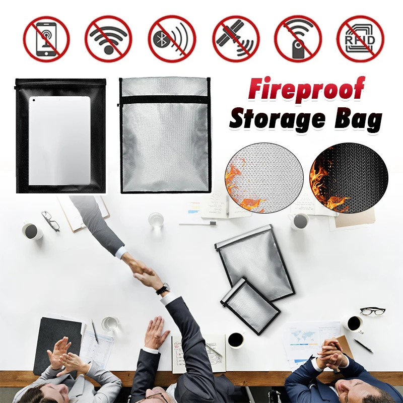 Fireproof Waterproof Faraday Bag Anti-Hacking Signal Blocker Storage Pouch Notebook Computer Faraday Bags For Phones & Key Fobs