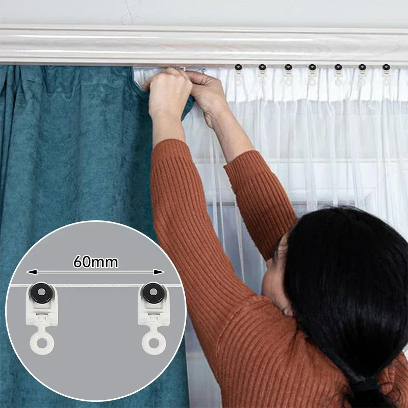 

2M Silent Snake Fold Slider Curtain Track Pulley - 60Mm S-Wave Curtain Rail Runner for Smooth Operation Perfect for Living Room