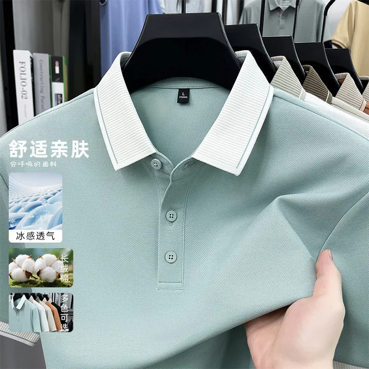 Cotton 55.6% New Classic Polo Shirt Men 2026 Summer Casual Breathable Tops Short Sleeve Clothes Pullover Polos