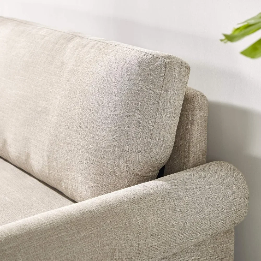 Living Room Sofa, Easy, Tool-Free Assembly, Beige Couch Sofa