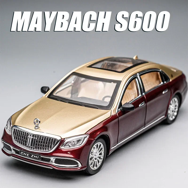 Modèle réduit de voiture Mercedes Benz Maybach GLSfemale en alliage moulé sous pression, simulation de son et lumière, véhicule, jouet, cadeau pour enfant, échelle 1:24