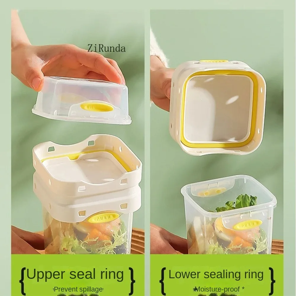 New Portable Fruit Salad Cup Fruit Box With Lid Spoon Breakfast Cups Multifunction Leakproof Oatmeal Cup