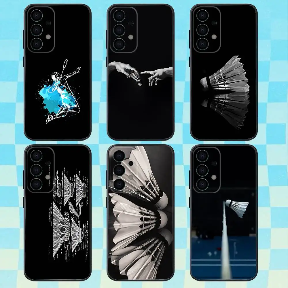 

Sport Badminton racket Cool Phone Case For Samsung Galaxy A73,31,32,72,41,53,52,71,22,5G,Note,J7,8,9 Soft Black Cover