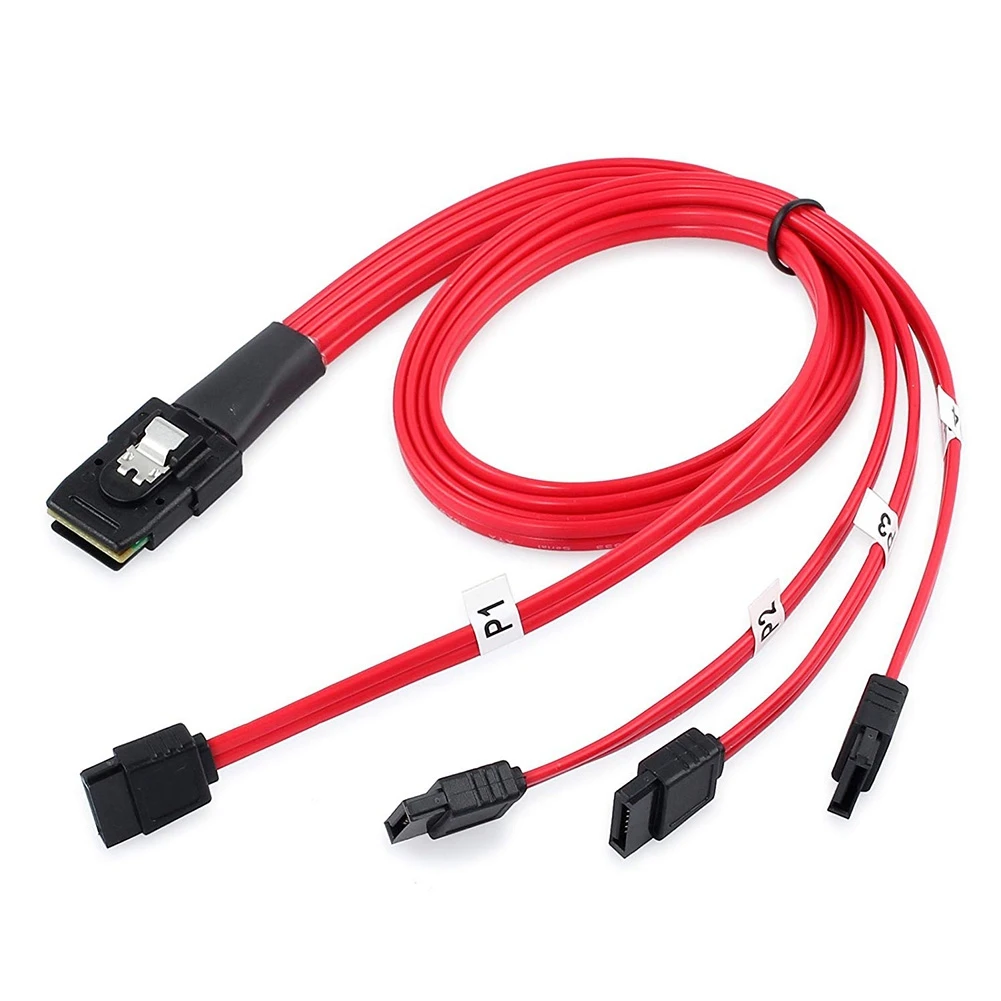 Mini SAS to 4 SATA Cable SAS Breakout Cable Mini SAS Male SFF-8087 to 4 SATA Female Cable Multi-Lane