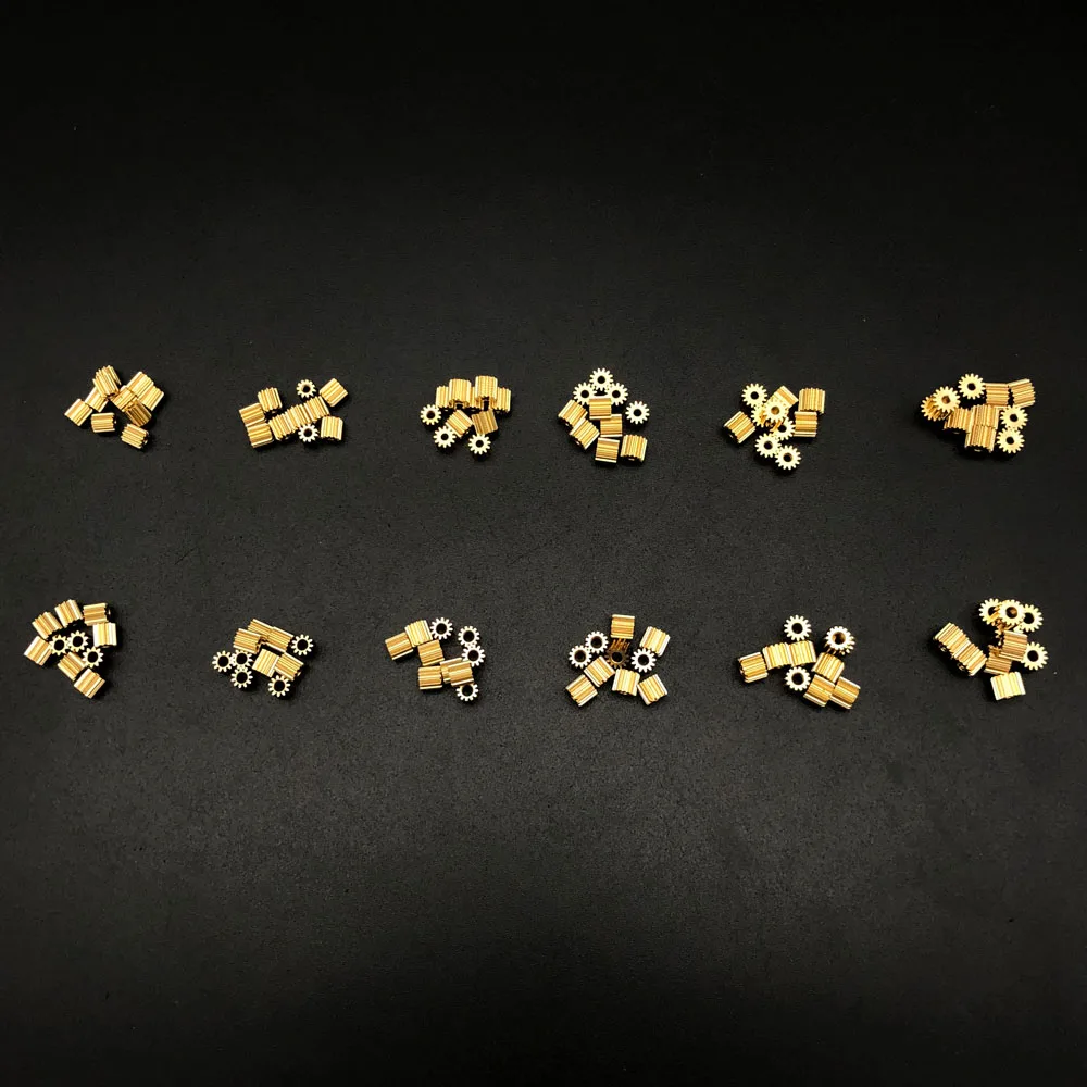 10Pcs/Lot 0.3M Small Brass Gear Spur Pinion 0.3 Modulus Bore Aperture 0.98MM 1.48MM 1.98MM 2.02MM 2.28MM 10/11/12/13/14/15 Teeth