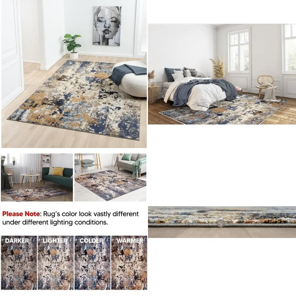 

Abstract Area Rugs 4x6 - Non-Shedding, Modern Rugs for Kitchen, Living Room, Bedroom, Dining Room, Entryway - Size: 4 Feet