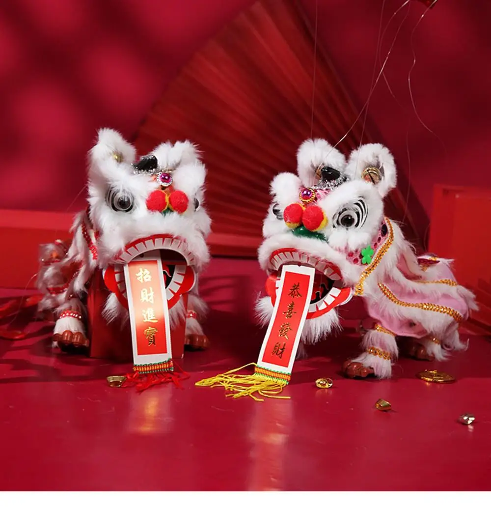 Puppet lion dance Child Game Sports Traditionel Folk Decorative Toy Gift  Performance Cartoon Group Prop