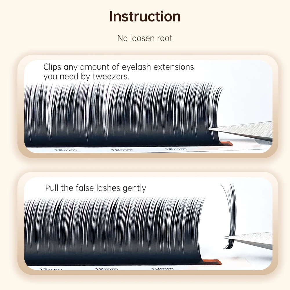 Ciglia Yelix Camelia con adesivo LC LB LJ CD Ciglia arricciate Estensioni ciglia morbide naturali Ciglia individuali volume russo