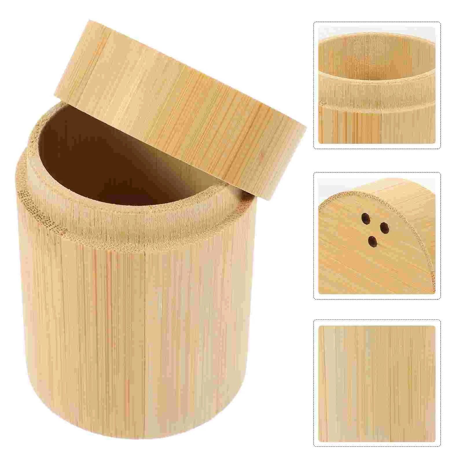 

Bamboo Toothpick Holder Automatic Bucket Dispenser Toothpicks Stand Decoration Table Accessories Popup Desktop Mini Water