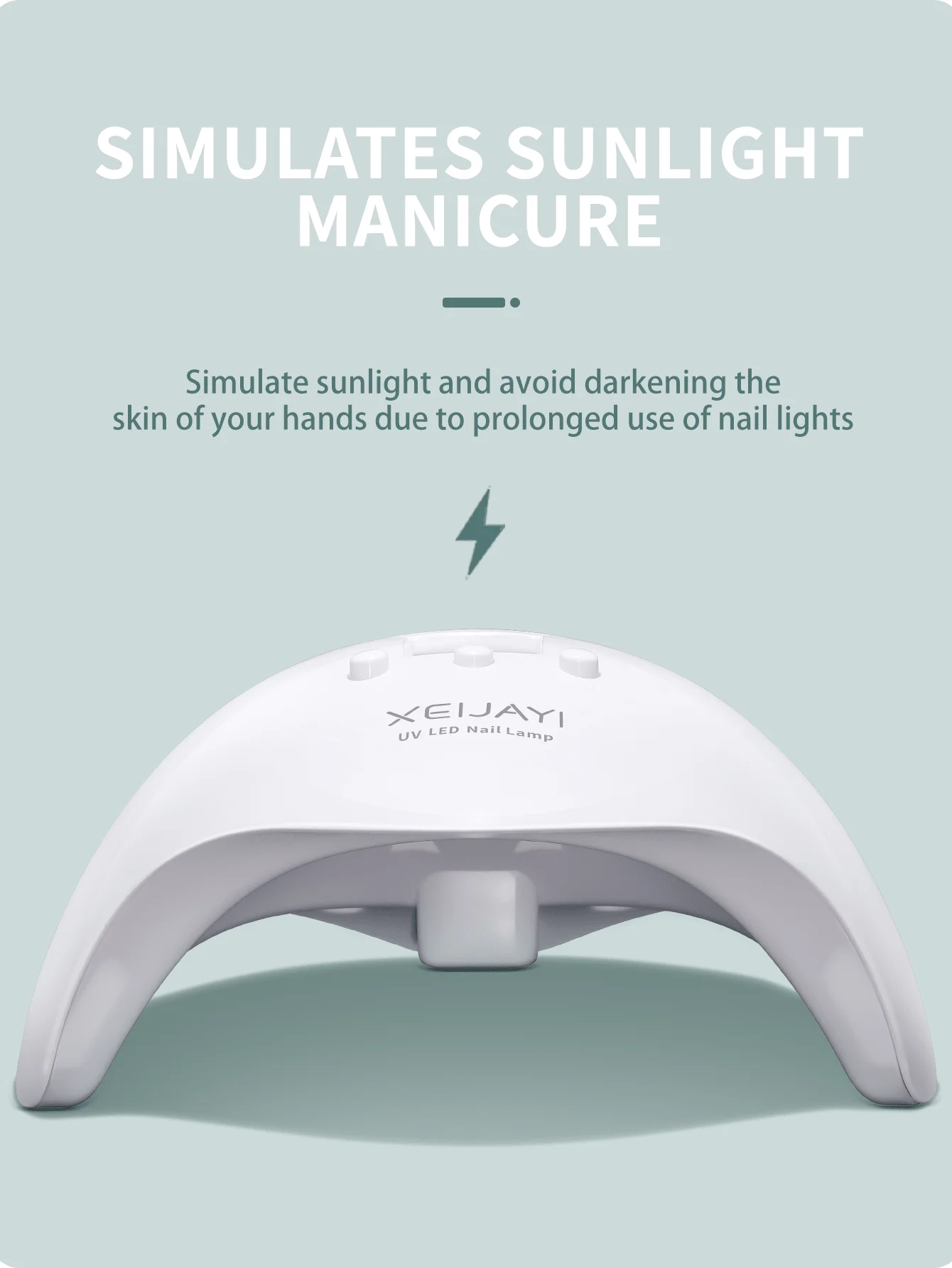 XEIJAYI 1 st witte UV LED-nagellamp 20 lampkralen, nageldroger gellaklicht, UV-nagellamp met 3 timerinstellingen LED-droger